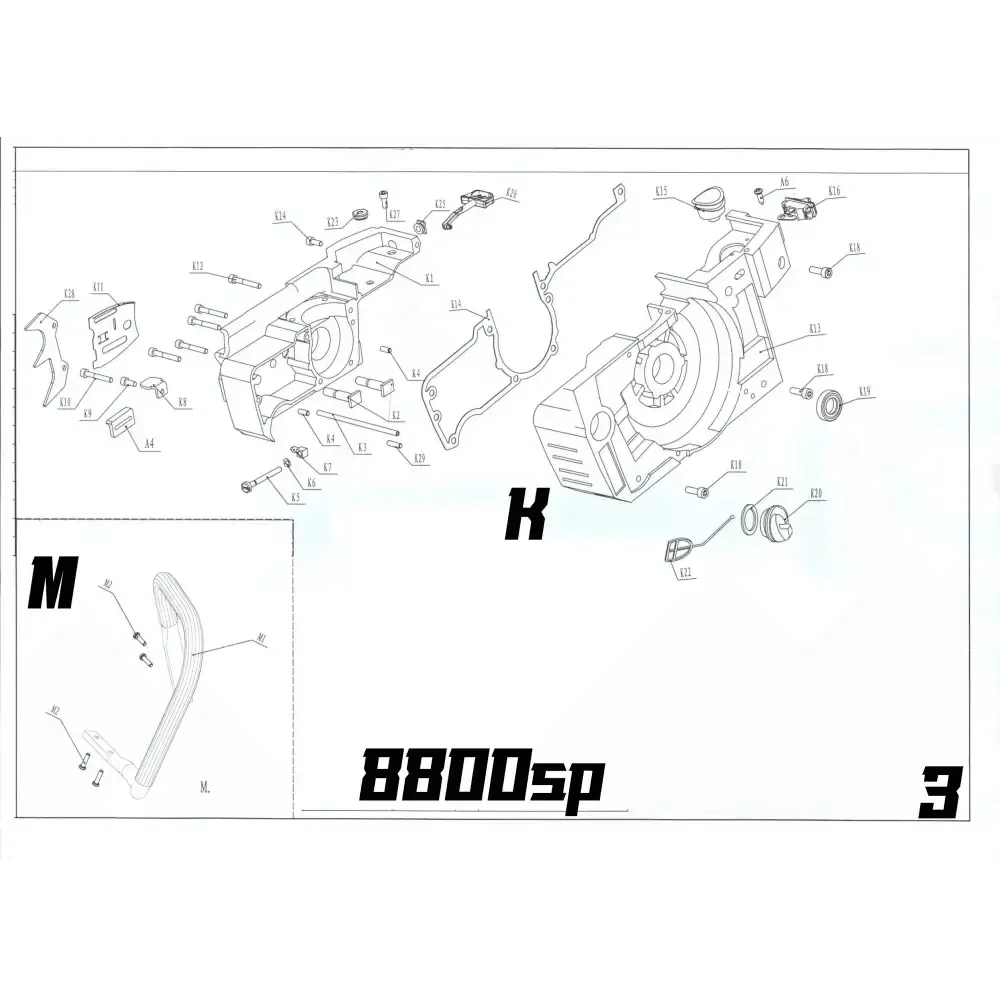 04623 สกรูยึดท่อไอเสีย M6x20 8800SP F3 (ใช้2ชิ้น) - GUCUT