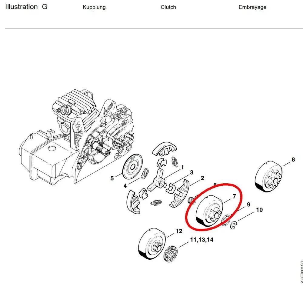 04757 สเตอร์เฟือง 7T 325 STIHL แท้ MS250 - GUCUT