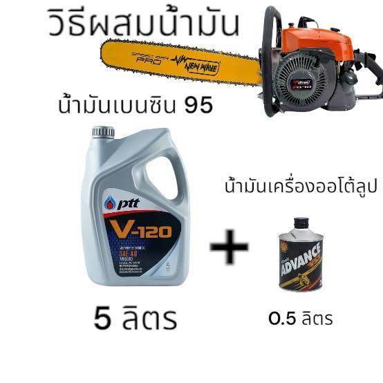 วิธีการผสมน้ำมันเบนซินกับออโต้ลูปสำหรับเลื่อยยนต์ - GUCUT