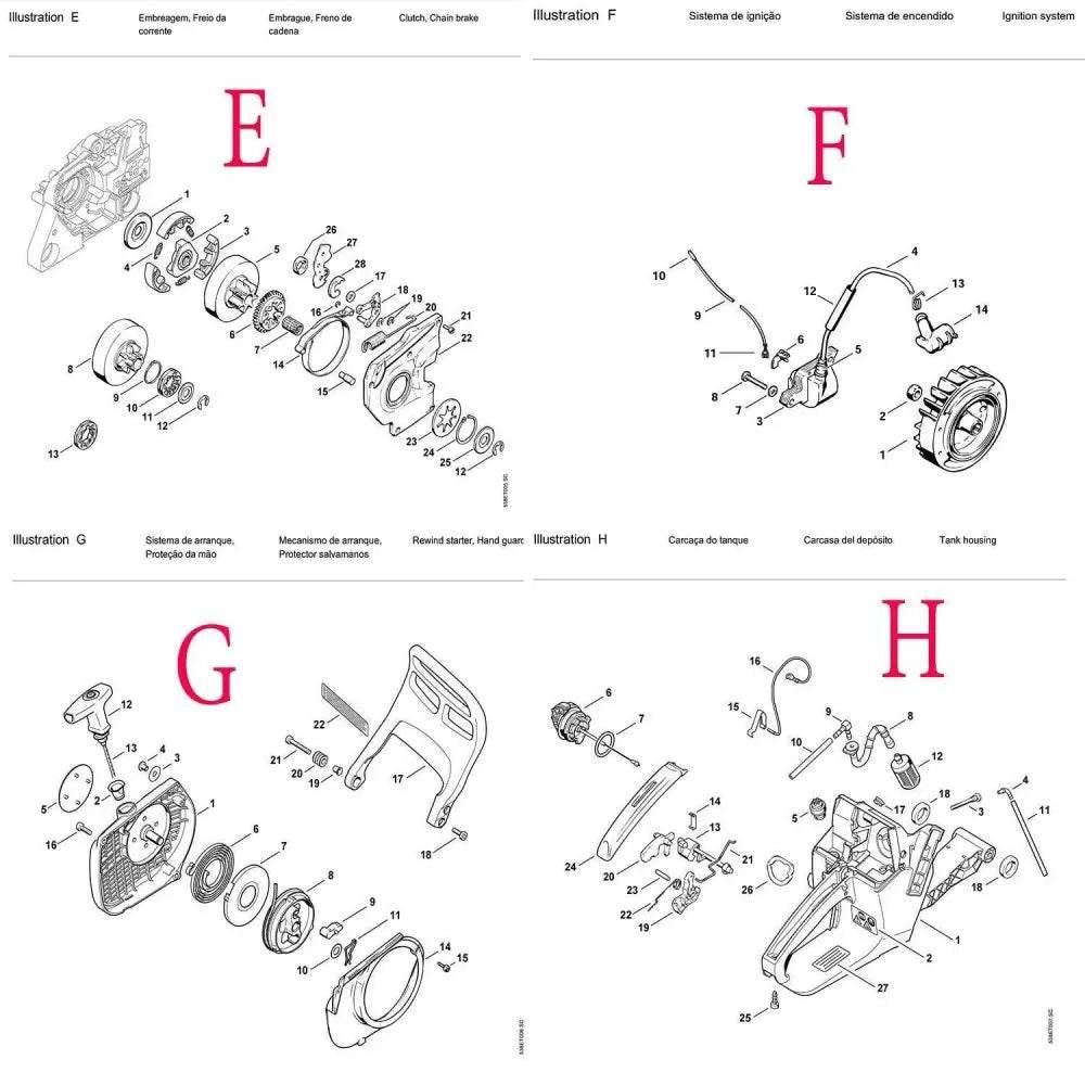 01739 เสื้อสูบ+ลูกสูบ 52mm RHINOMEC MS038 - GUCUT