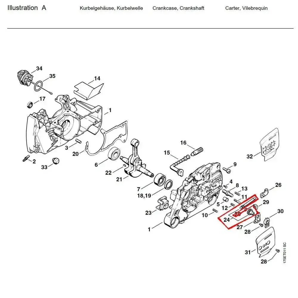 05741 สกรูตั้งโซ่ MS440 (A24-A25) - GUCUT