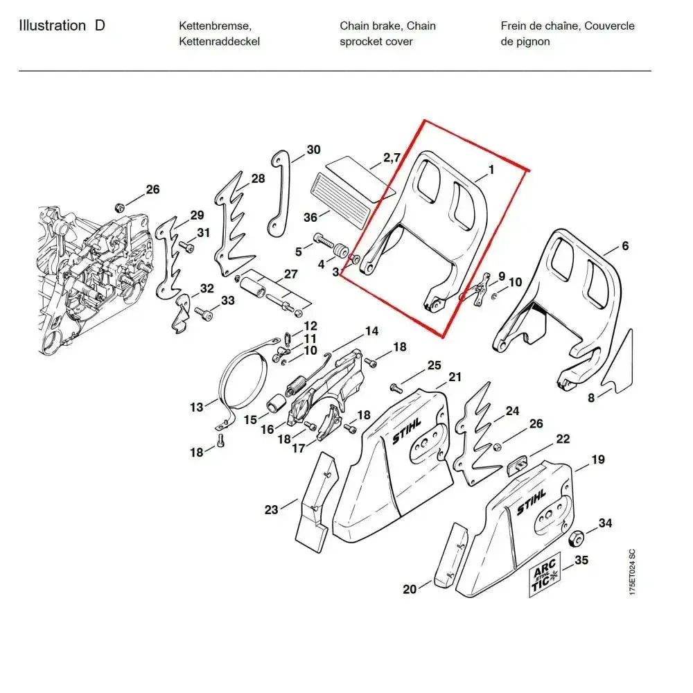 05774 มือเบรค MS440 D1 - GUCUT