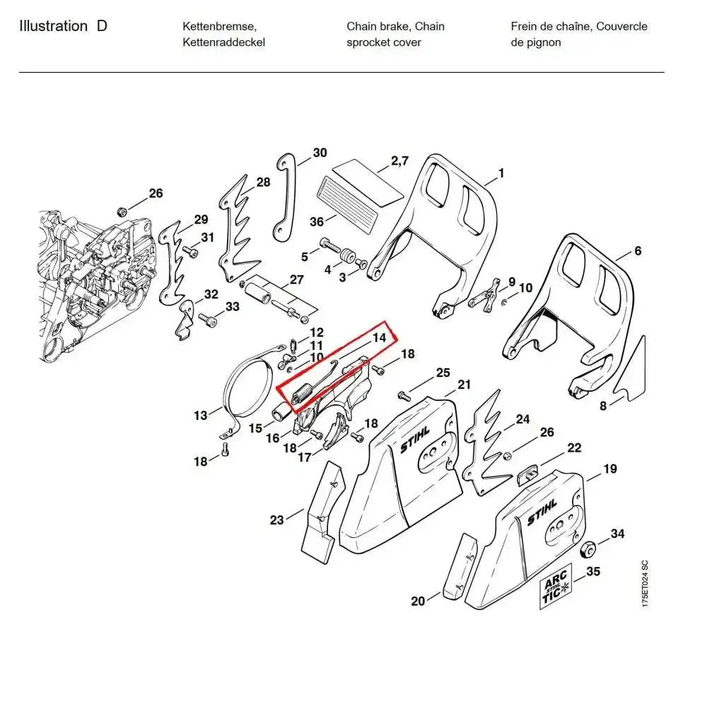 05779 TENSION SPRING MS440 D14 - GUCUT