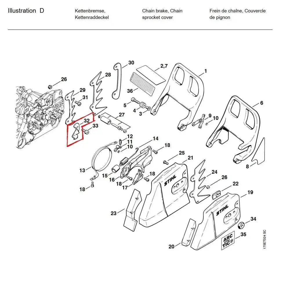 05787 CHAIN CATCHER MS440 D32 - GUCUT
