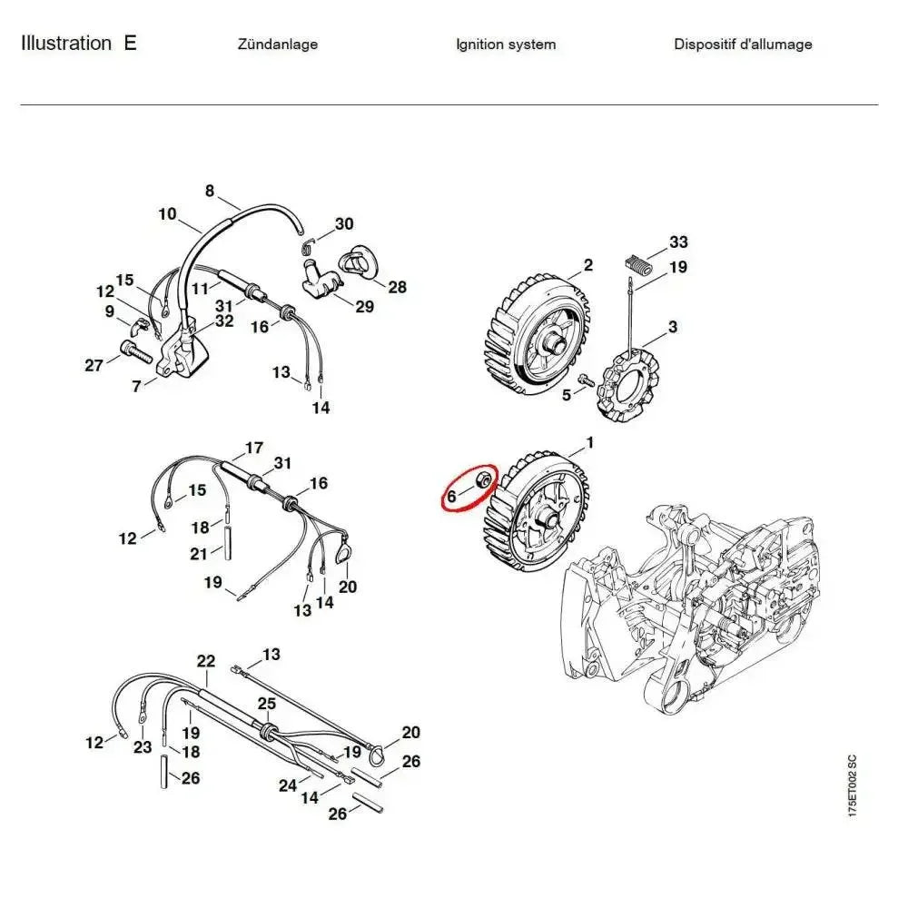 05790 น็อตฟลายวิว (M8X1) MS440 E6 - GUCUT