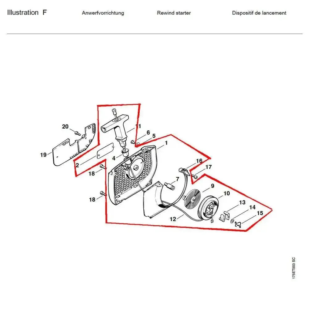 05792 ชุดสตาร์ท MS440 F1-F17 (set) - GUCUT