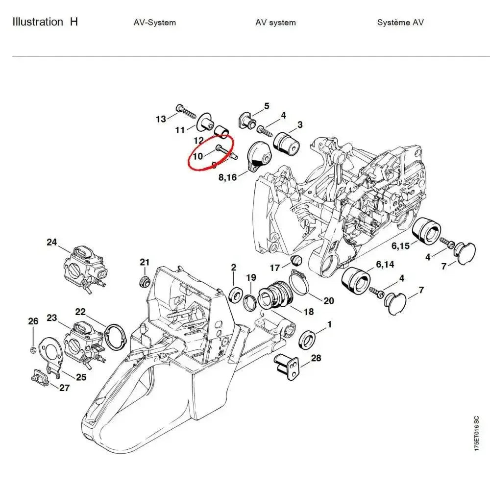 05803 สกรู (IS-M4X16) MS440 H10 (ใช้2ชิ้น) - GUCUT
