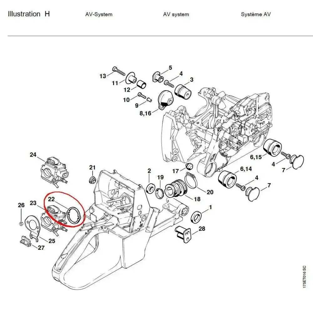 05809 แหวนรองคาร์บู MS440 H22 - GUCUT