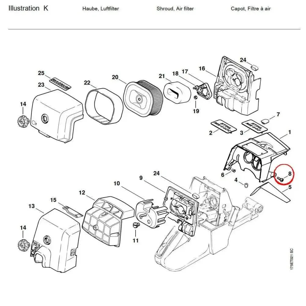 05816 สกรู (IS-M5X16) MS440 K8 (ใช้3ชิ้น) - GUCUT