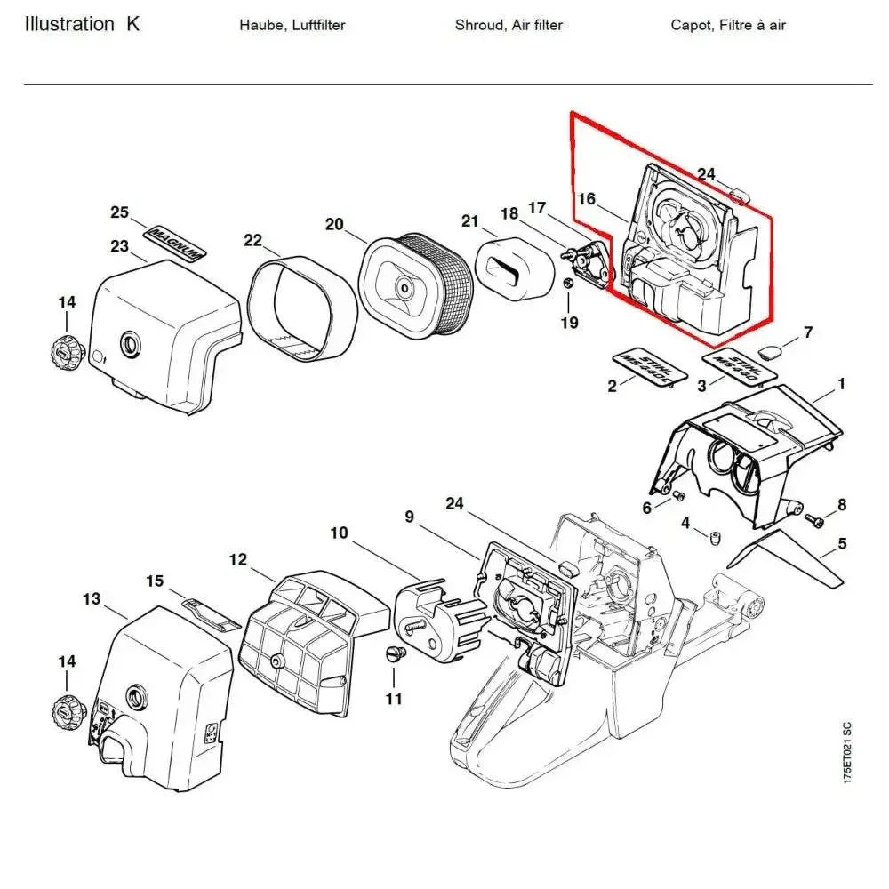 05817 FILTER BASE MS440 K16 - GUCUT
